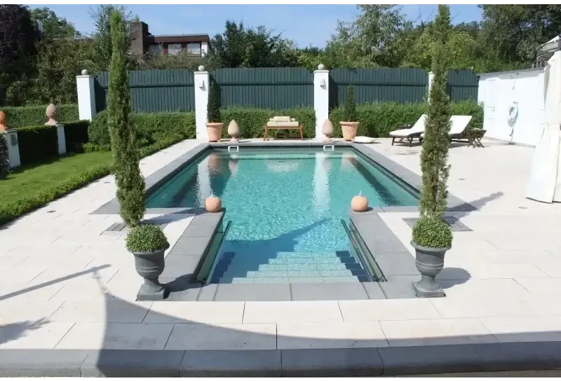 Rustica Nevada Paket med turkost vatten och ljusgrå stengolvplattor