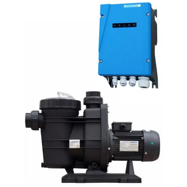 Lorentz PS2-1800 CS-37-1 svart poolpump med integrerad motor och panel
