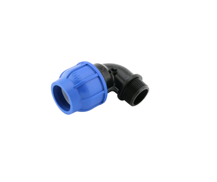 Winkel-Klemmverschraubung, Ø63 mm x 2″ Außengewinde