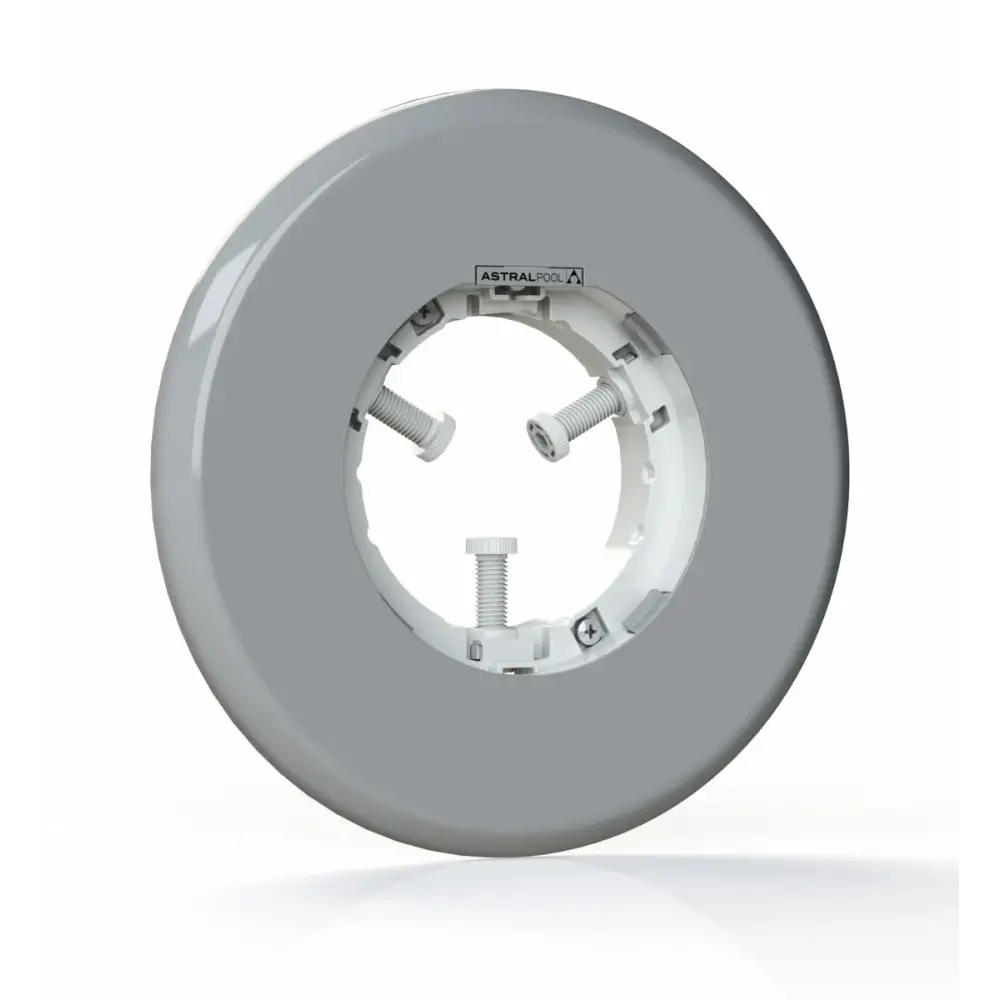 Grå cirkulär LED poollampa Lumiplus Flexi med vit montering