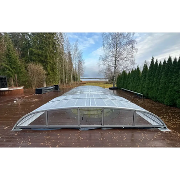 Silverramat transparent böjt pooltak Nivo Kit med modern design