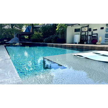 Klar blå ovanmark pp pool med 20mm skimmer och oändlighetskant