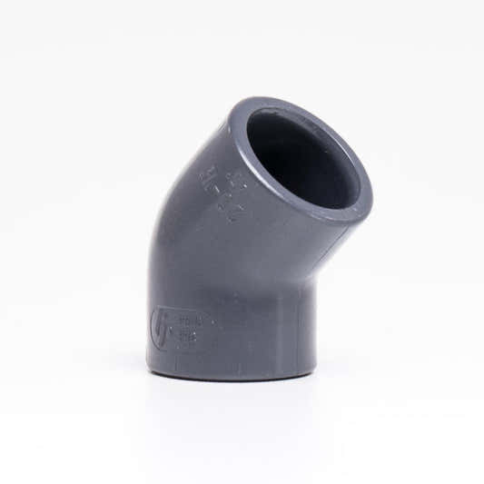 PVC-vinkel 45° med limanslutningar