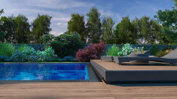 Möblierbares Pooldeck