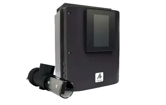 Albixon Hidrolife Salzelektrolysegerät in schwarzem, rechteckigem Design für eine einfachere Poolpflege