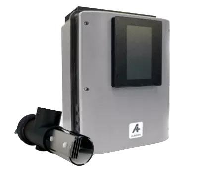 Albixon Oxilife Salzelektrolysezelle mit grauer Steuereinheit und Touchscreen