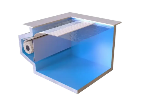 Blauer Pool – externer Motor, versenktes AquaTop-System, 60 x 14 mm, weißes Filtersystem