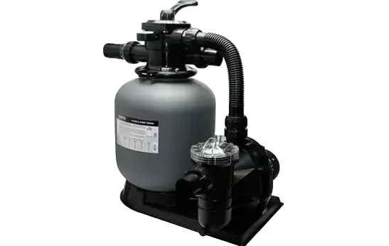 Brilix FSP350 Sandfilter-Pumpen-Kombination – graue zylindrische Form, schwarze Basis