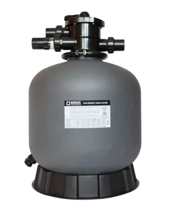 Brilix P350 Sandfilter – graue Ausführung, schwarze Oberseite, gerippte Basis