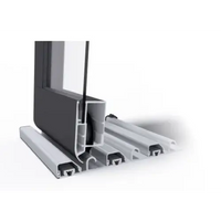 Dubbla skenor för pooltak Klasik i svart och silver aluminium, snittvy