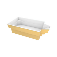 Gul och vit rektangulär Medelstor glasfiberpool Grenada med stegkanter