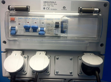 Elektroschrank mit Fehlerstromschutzschalter und Plejd-Steuerung