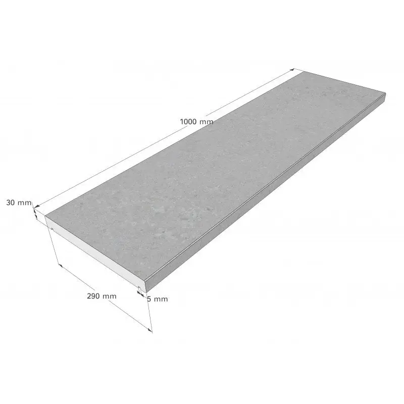 Grå betongplatta Natura Modena paket 1000x30x290 mm