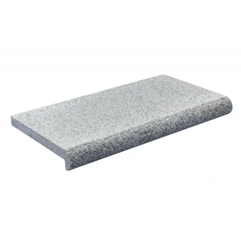 Grå fläckig granittrappkant med rundad profil i Natura Napoli paket