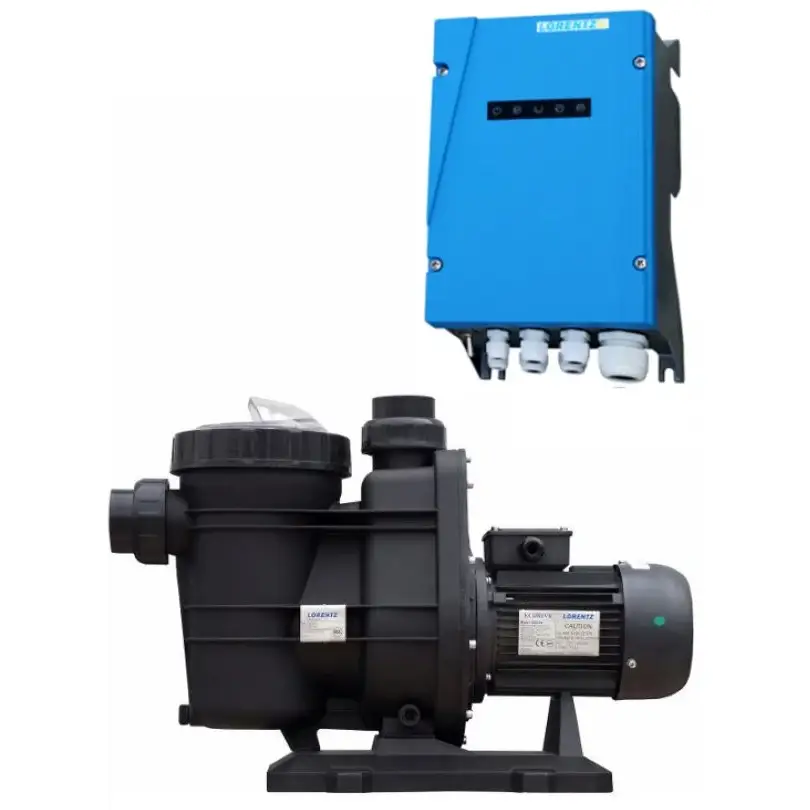 Lorentz solcellspumppaket PS2-1800 med hög efficiency max, svart pump med motor och panel