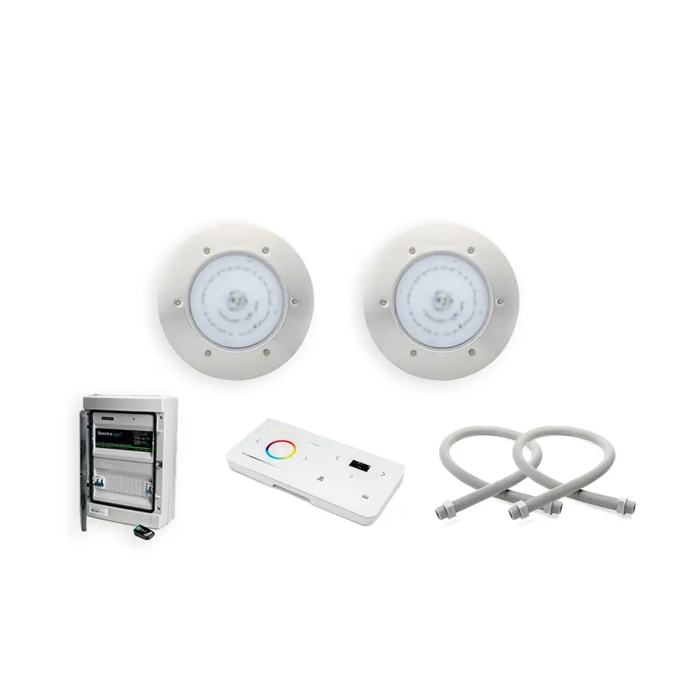 Kompletta poollampor vita cirkulära LED-ljus med metallkanter