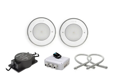 Jedes Paket enthält vier LED-Einbauleuchten mit Metallrahmen