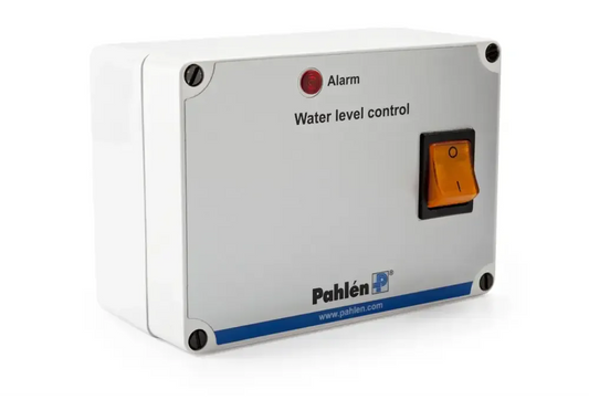 Weißer Pahlén SNR-1609 Niveauregler mit roter Anzeige und Wippschalter
