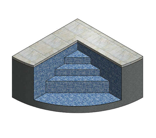 Komplette Ecktreppe