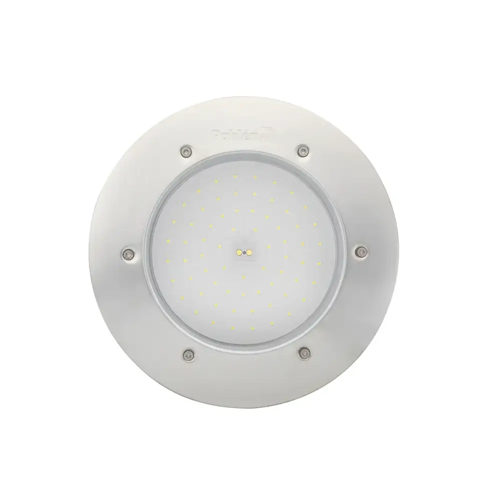 Vit LED-poolbelysning i rostfritt syrafast stål med gula LED:er