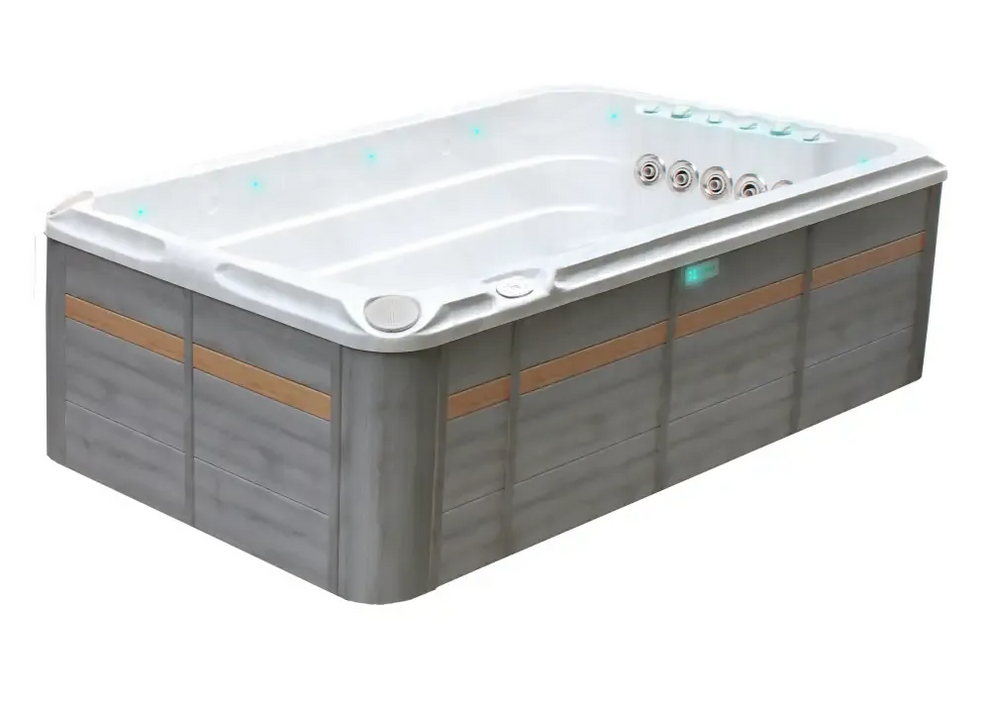 PassionSpa Activity 1 Swim-Spa – modernes Design, weißer Innenraum, LED-Beleuchtung