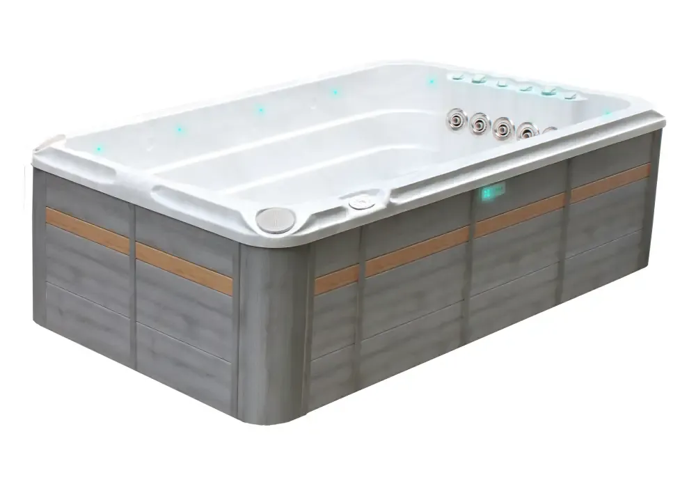 PassionSpa Activity 1 Swim-Spa – modernes Design, weißer Innenraum, LED-Beleuchtung