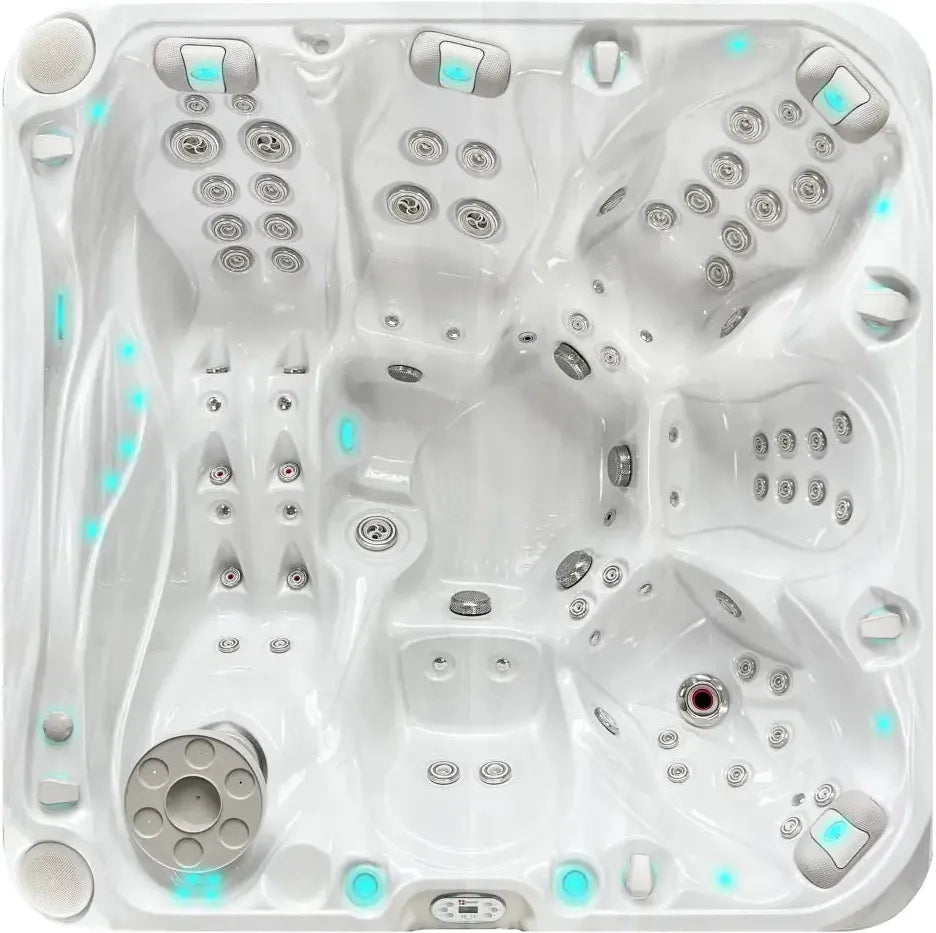 PassionSpa Admire Whirlpool – weiße Ausführung, Signature Collection, blaue LED-Beleuchtung