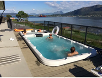 PassionSpa Aquatic 3 Swim-Spa – Sport Collection, weiße Ausführung, rechteckige Form, integrierte Massagedüsen, schwarzes Bedienfeld