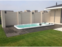 PassionSpa Aquatic 3 Swim-Spa – weiße Ausführung, rechteckige Form, türkisfarbenes Wasser, schwarze Sitzpolster
