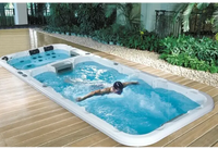 PassionSpa Aquatic 3 Swim-Spa – Sport Collection, weiße Ausführung, blaues Wasser, Gegenstromdüsen