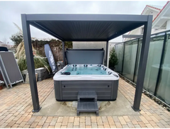 PassionSpa Devotion Whirlpool – graue Ausführung, modernes Design, Pergola