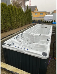 PassionSpa Energy Deep Swim-Spa – Sport Collection, weiß und schwarz, Massagedüsen, Paneele