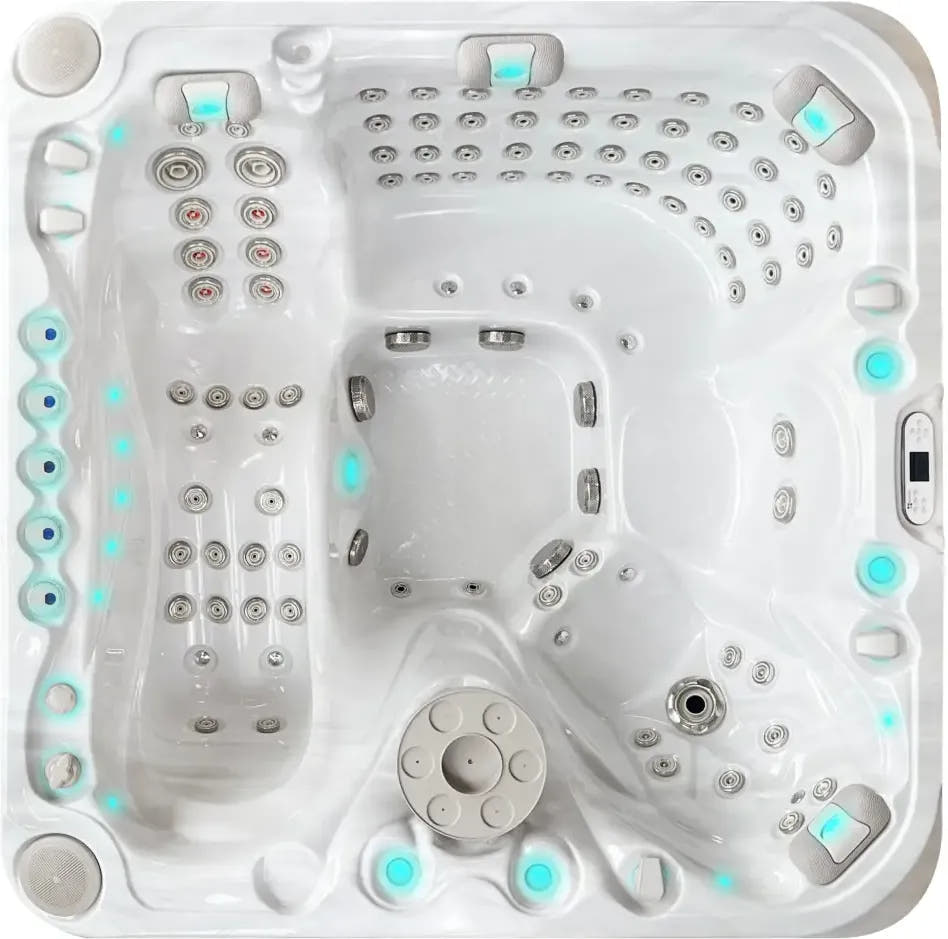 PassionSpa Felicity Mighty Wave Whirlpool – weiße Ausführung, weißer Innenraum, LED-Beleuchtung, Massagedüsen