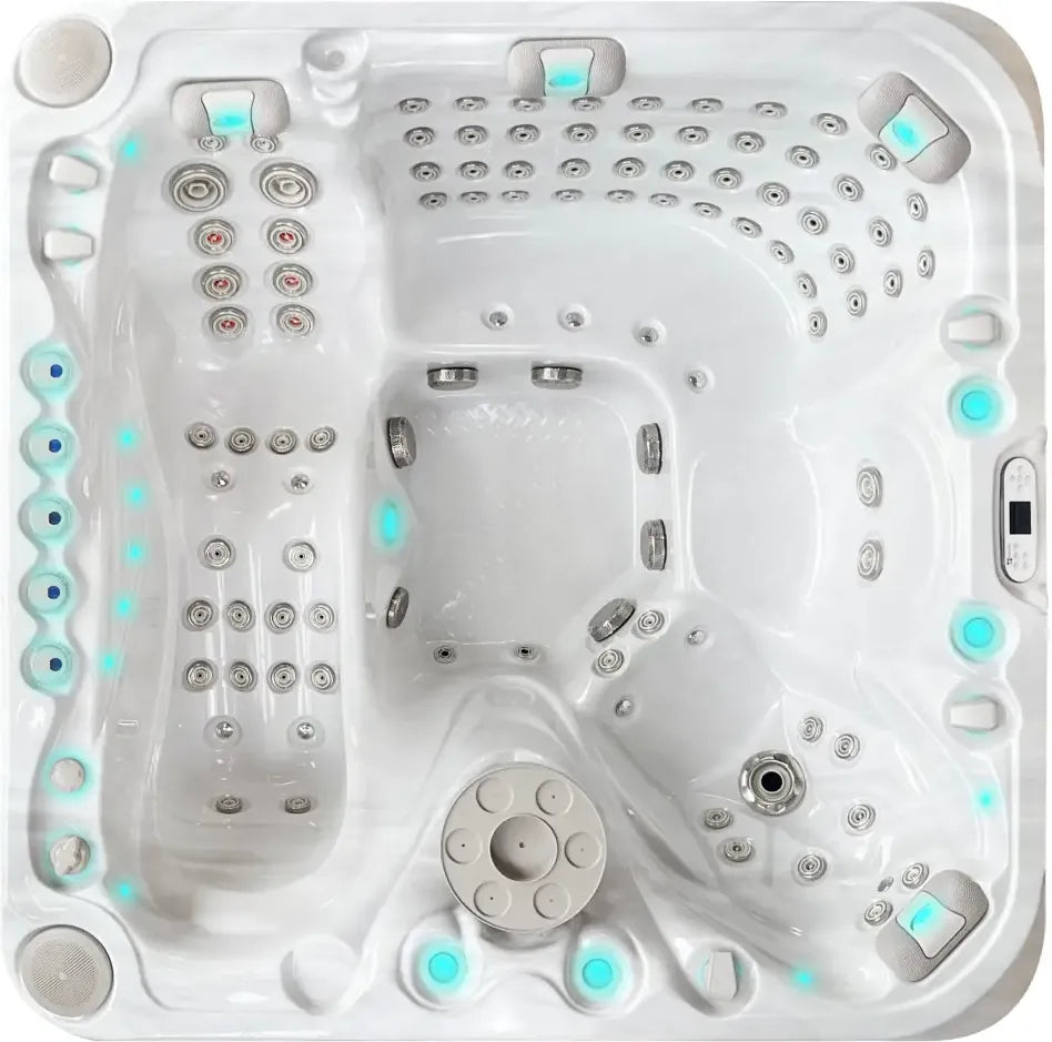 PassionSpa Felicity Mighty Wave Whirlpool – weiße Ausführung, weißer Innenraum, LED-Beleuchtung, Massagedüsen
