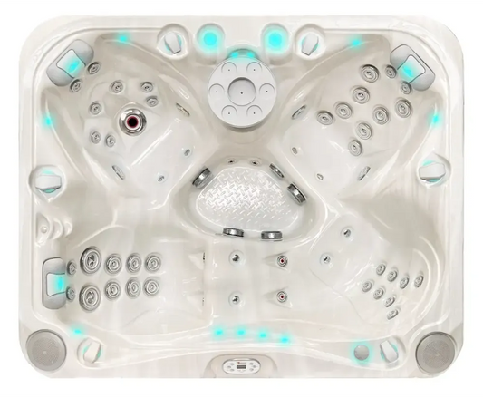 PassionSpa Happy Whirlpool – weiße Ausführung, blaue LED-Beleuchtung, Massagedüsen