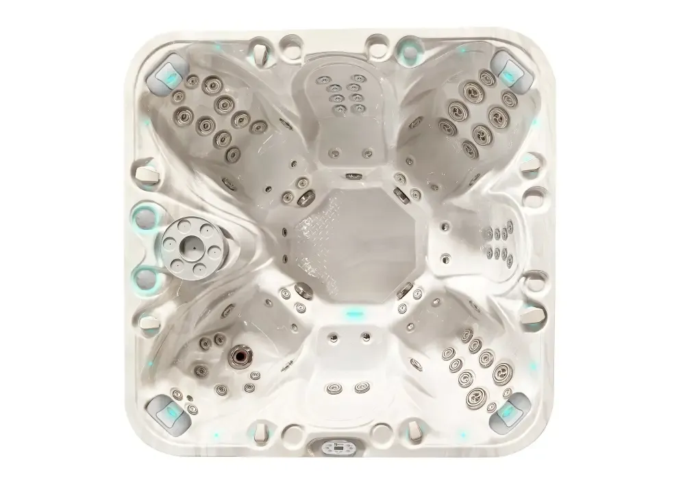 Vit PassionSpa Joy Spabad Signature Collection med blå LED-belysning