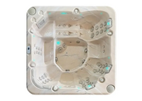 PassionSpa Reflect Whirlpool – beiges Marmormuster, LED-Beleuchtung, Sitzplätze, Massagedüsen