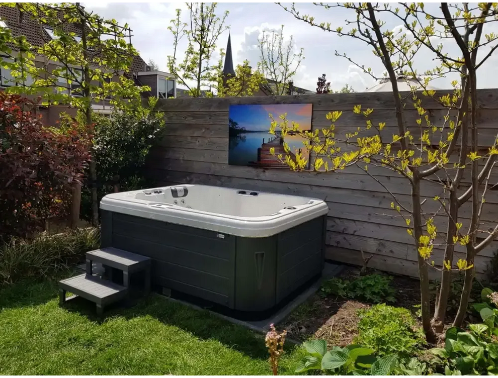 PassionSpa Renew Whirlpool – Pure Collection, weiß und dunkelgrau, Hocker
