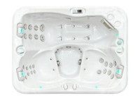 PassionSpa Renew Whirlpool – Pure Collection, weißes Acryl, silberfarbene Massagedüsen, blaue LED-Beleuchtung