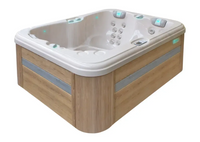 PassionSpa Renew Whirlpool – Pure Collection, cremefarbene Oberfläche, Holzpaneel