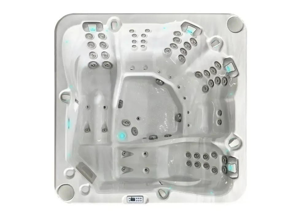 PassionSpa Retreat Whirlpool – Pure Collection, weißes Acryl, Massagedüsen, blaugrüne LED-Beleuchtung