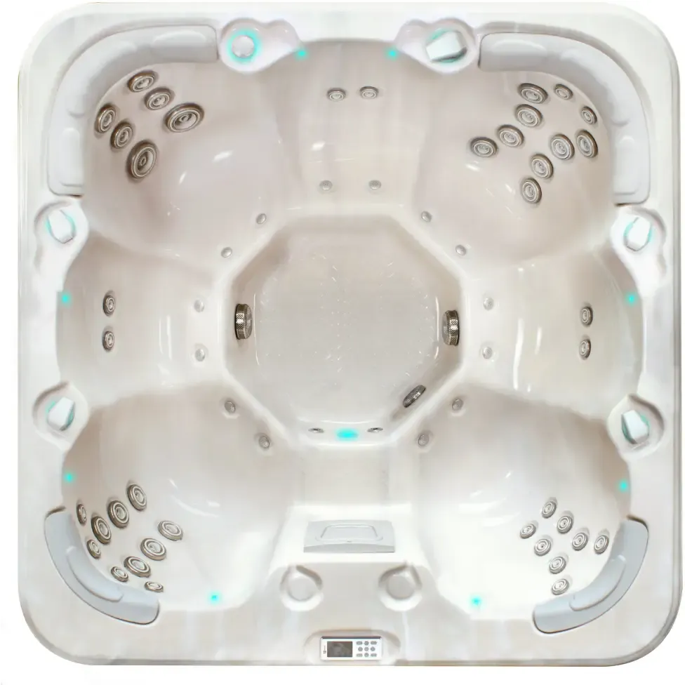 PassionSpa Rewind Whirlpool – Pure Collection, weiße Ausführung, Sitzplätze, Massagedüsen, Bedienfeld