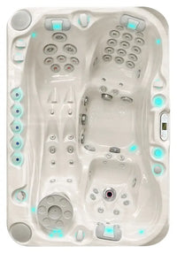 PassionSpa Sensation Whirlpool – weißes Acryl, Massagedüsen, blaue LED-Beleuchtung