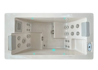PassionSpa Serene 2 Whirlpool – beige Oberfläche, silberfarbene Massagedüsen, blaue LED-Beleuchtung