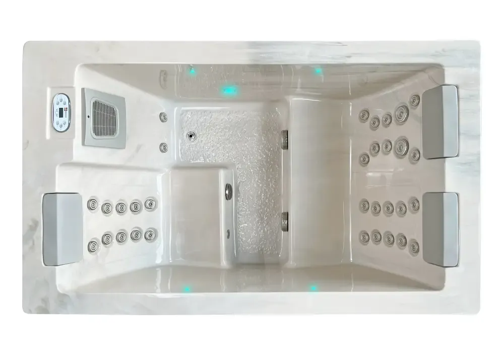 PassionSpa Serene 3 Whirlpool – beiges Marmormuster, Massagedüsen