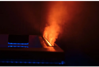 PassionSpa Serene 6 Whirlpool – Feuerstelle, orangefarbene Flammen, blaue LED-Beleuchtung