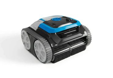 Blauer Hayward iPower Shark Poolroboter mit schwarzen und grauen Rädern