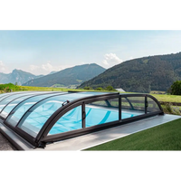 Pooltak Dallas 3x6 i klar kanalplast över inglasad pool