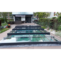 Pooltaket Icon med sarg klarplast antracit, modern glasöverdrag med svart ram