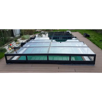 Pooltaket Icon med sarg klarplast antracit, svart ram och transparenta paneler